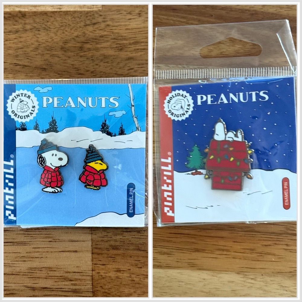 Peanuts Pintrill Pin Set of 3 - Snoopy Woodstock Gift NEW SEALED AUTHENTIC